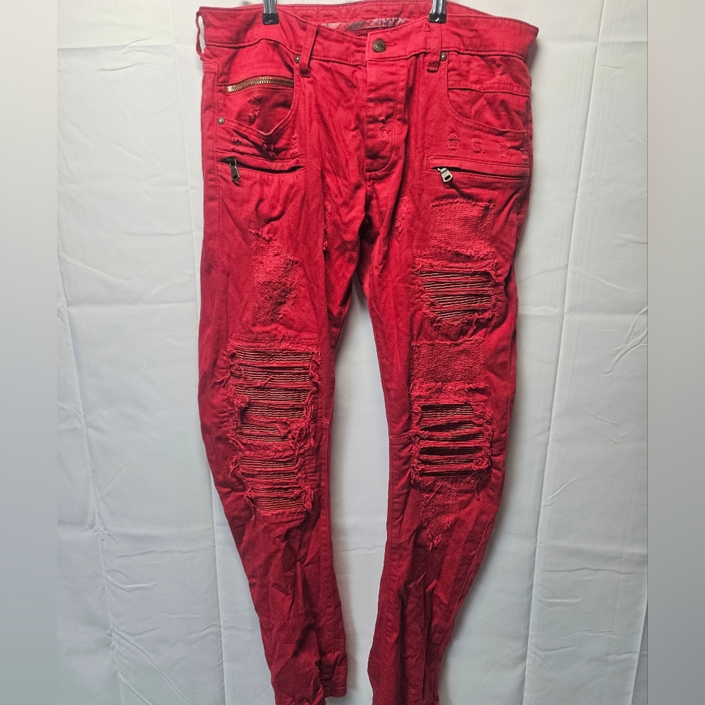 Rockstar Red Stacked Mens Jeans